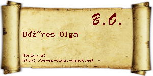 Béres Olga névjegykártya